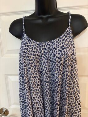 Blue Floral Print Spaghetti Strap Camisole